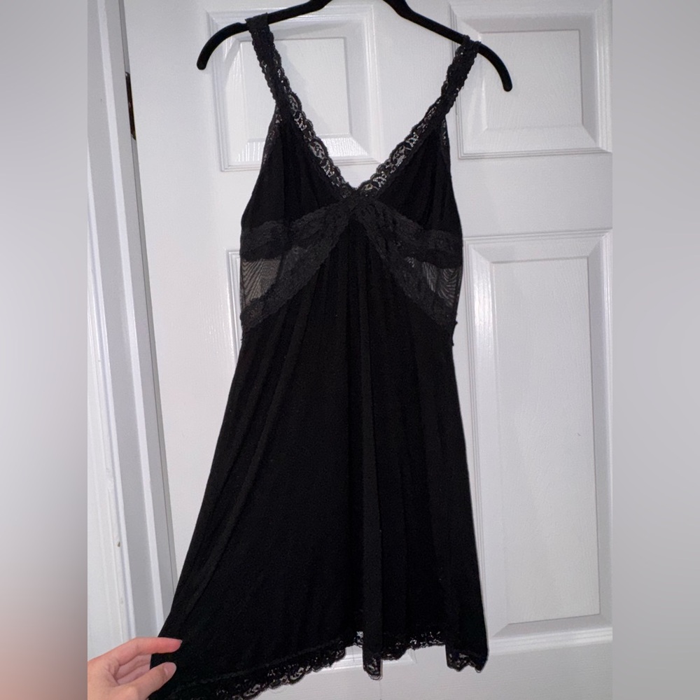 Adore Me Black Lace Chemise slip dress medium